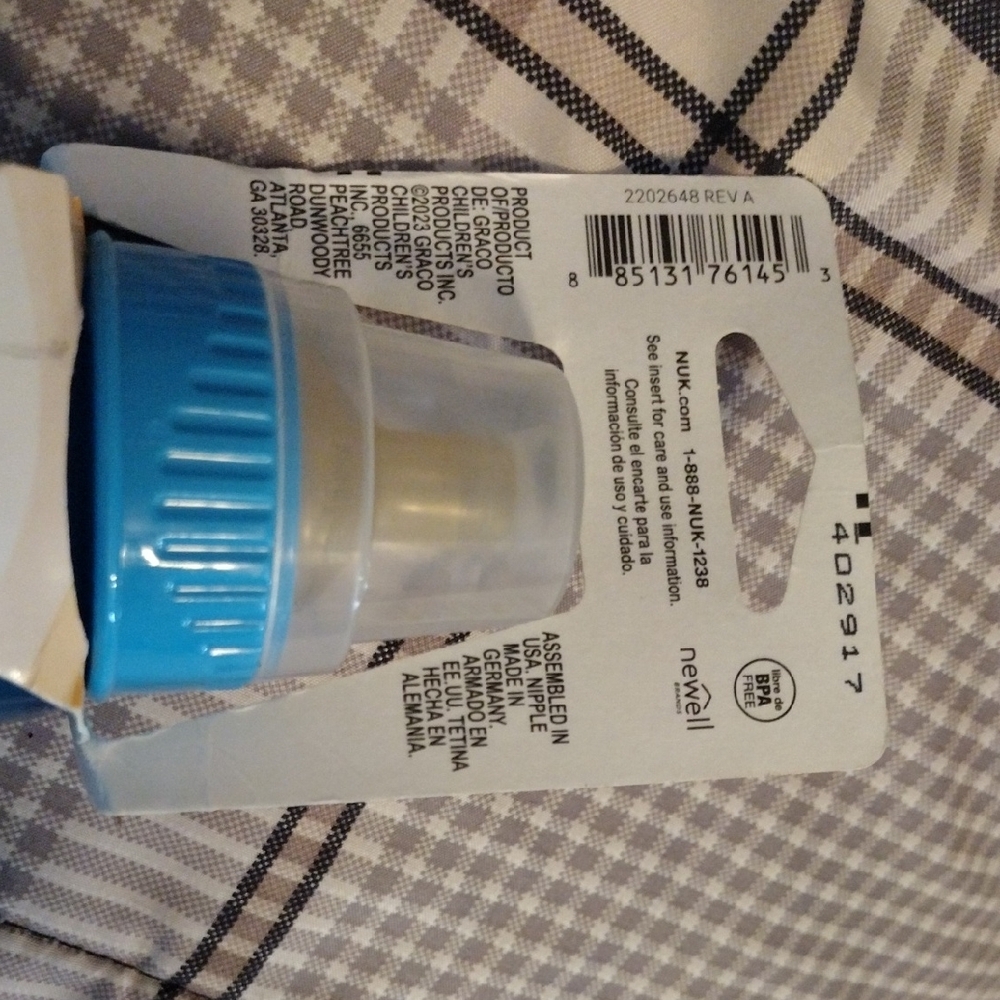 NUK First Essentials Blue Baby Bottle - 9 oz - Picture 2 of 6